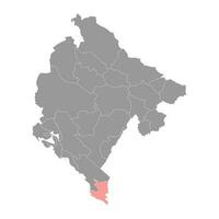 ulcinj gemeente kaart, administratief onderverdeling van Montenegro. vector illustratie.