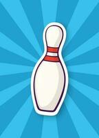 sticker een bowling pin vector