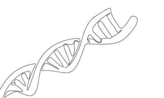 wetenschap biotechnologie dna. doorlopend lijn een tekening. vector illustratie. gemakkelijk lijn illustratie.