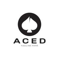 aas logo ontwerp voor casino poker app spellen vector