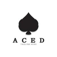 aas logo ontwerp voor casino poker app spellen vector