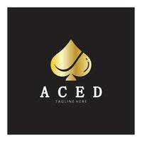 aas logo ontwerp voor casino poker app spellen vector