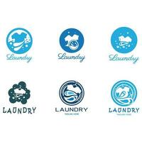 gemakkelijk creatief wasserij logo, met de concept van een kleren of kleren het wassen machine, schuim. water druppels, logo voor wassen, kleren geurverdrijver, insigne, bedrijf vector