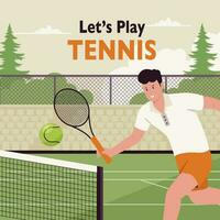 laten we Speel tennis illustratie achtergrond concept vector