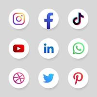 sociale media-logo's in het cirkelframe vector