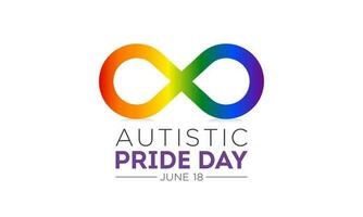 vector illustratie van autistisch trots dag Aan 18e juni. autistisch trots dag ontwerp element geïsoleerd Aan een wit achtergrond.