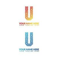 u brief logo of u tekst logo en u woord logo ontwerp. vector