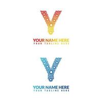 y brief logo of y tekst logo en y woord logo ontwerp. vector