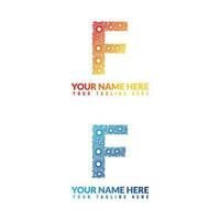 f brief logo of f tekst logo en f woord logo ontwerp. vector