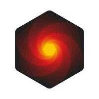 zeshoekig rood en oranje helling element vector