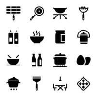 keuken gadgets iconen pack vector