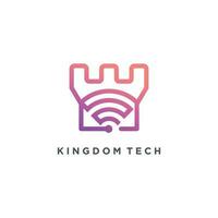 koninkrijk logo ontwerp vector met technologie concept