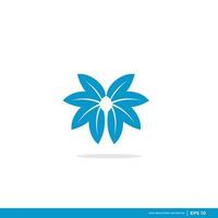 vector logo met modern, blauw, uniek, en schoon abstract blad vormen, bladeren, blad logo's, hennep