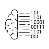 diep aan het leren ai lineair icoon. neurale netwerk met tandwielen. dun lijn illustratie. digitaal brein. kunstmatig intelligentie- symbool. vector geïsoleerd. cyber, humanoid en chatten.