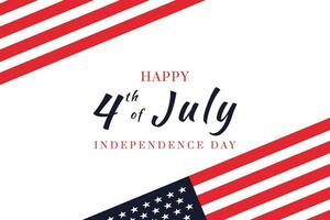 4e van juli achtergrond. Verenigde Staten van Amerika onafhankelijkheid dag achtergrond met Verenigde staten vlag en belettering tekst gelukkig onafhankelijkheid dag. vector