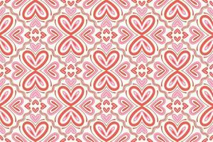 etnisch jaren 70 retro abstract achtergrond schattig valentijnsdag dag liefde hart bloem roze rood motief meetkundig tribal oosters inheems patroon traditioneel tapijt behang kleding kleding stof omhulsel afdrukken vector