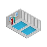 kamer met isometrisch zwembad vector