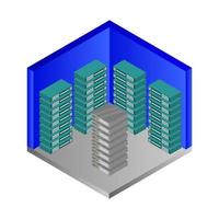 isometrische serverruimte vector