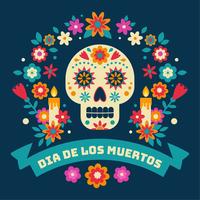 Dia De Los Muertos Vector Achtergrond
