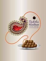 raksha bandhan indische festivalvlieger met creatieve rakhi en snoep vector