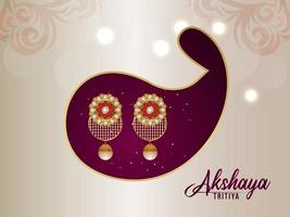 akshaya tritiya indian festival met gouden oorbellen vector