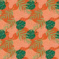 kleurrijk naadloos zomer patroon met hand- getrokken bladeren. mode afdrukken ontwerp, vector illustratie