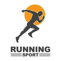 rennen Mens silhouet logo, marathon logo sjabloon, rennen club of sport- club met leuze sjabloon vector