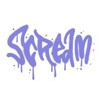 schreeuw - graffiti grunge stedelijk straat kunst belettering. punk- retro stijl leuze met bidden effect voor afdrukken tee en poster ontwerp. cyberpunk artwork ontwerp. jaren 80, jaren 90, 00s stijl. vector