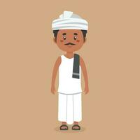 Indië boer karakter tekenfilm vector