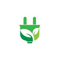 groen energie logo eco technologie elektrisch natuur macht vector symbool