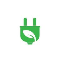 groen energie logo eco technologie elektrisch natuur macht vector symbool