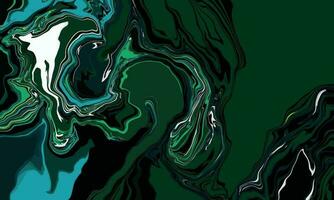 achtergrond met marmeren textuur. abstract schilderij mengen vlekken. donker groen en zwart vloeistof verf dat stromen vector