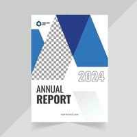 modern jaar- verslag doen van Hoes bladzijde ontwerp Sjablonen met blauw kleur vector