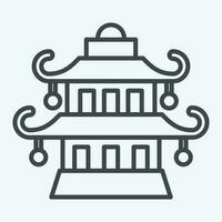 icoon pagode. verwant naar Chinese nieuw jaar symbool. lijn stijl. gemakkelijk ontwerp bewerkbare vector
