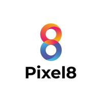 pixel 8 modern 3d studio logo ontwerp vector