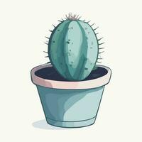 cactus in een pot. mooi groen schattig cactus illustratie vector geïsoleerd artwork