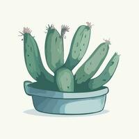 cactus in een pot. mooi groen schattig cactus illustratie vector geïsoleerd artwork