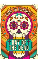 Kleurrijke dag van de dode poster vector
