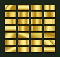 vector geel goud hellingen metalen hellingen set, vector gouden helling verzameling