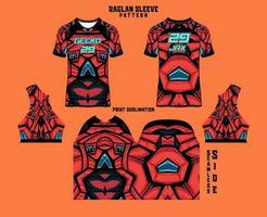 sublimatie gedrukt raglan mouw Jersey uitrusting vector