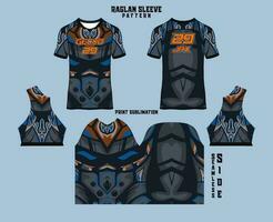 sublimatie gedrukt raglan mouw Jersey uitrusting vector