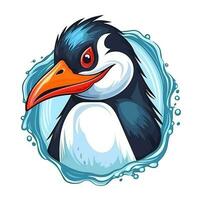 pinguïn hoofd logo vector - vogel merk symbool