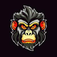 aap hoofd logo vector - gorilla merk symbool