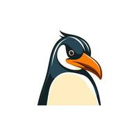 pinguïn hoofd logo vector - vogel merk symbool