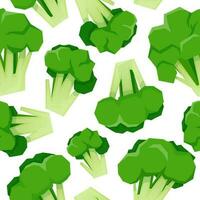 groen broccoli naadloos patroon Aan wit achtergrond vector