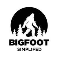 premium logo van big foot yeti vector pictogram illustratie ontwerp