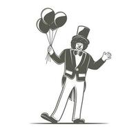 clownerie circus wijnoogst vector