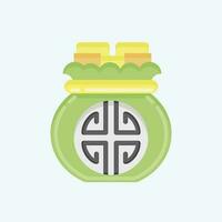 icoon geld tas. verwant naar Chinese nieuw jaar symbool. vlak stijl. gemakkelijk ontwerp bewerkbare vector