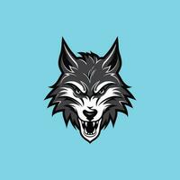 boos wolf hoofd mascotte vector