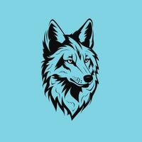 minimaal modern wolf logo in zwart vector